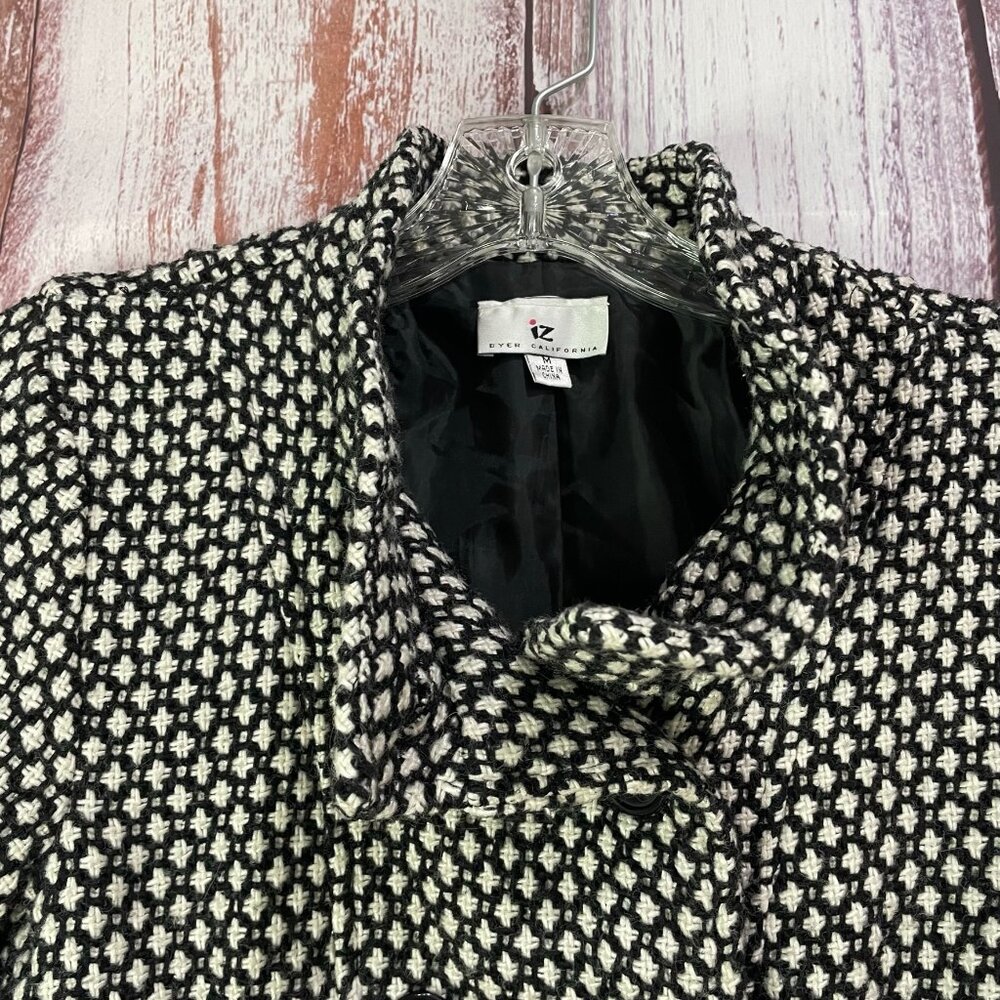 IZ Byer California Black/White Pea Coat Kids Size Medium #5108 - Picture 3 of 11